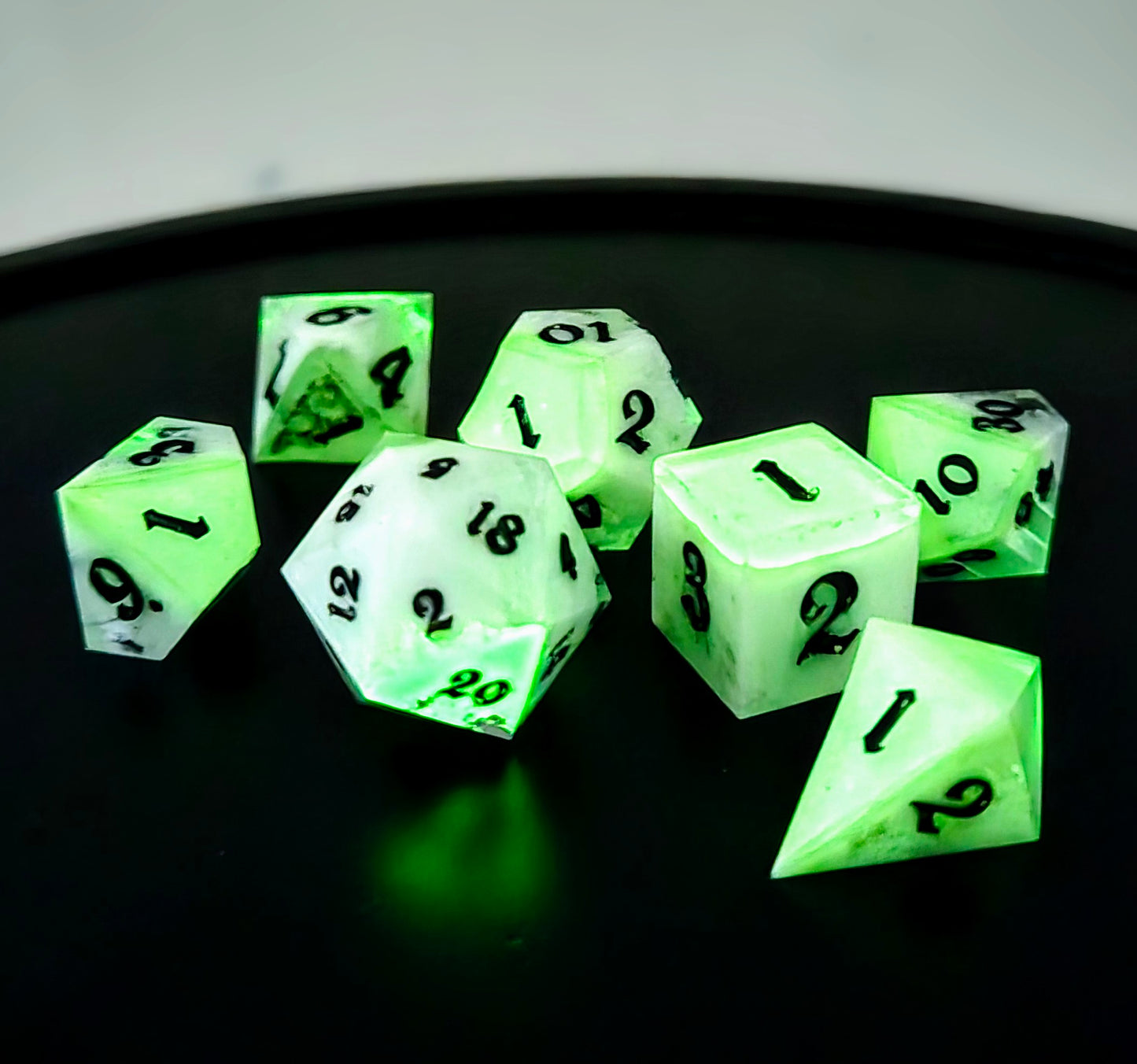 Decay - Glow in the Dark Petri Dice Set for D&D and TTRPGs