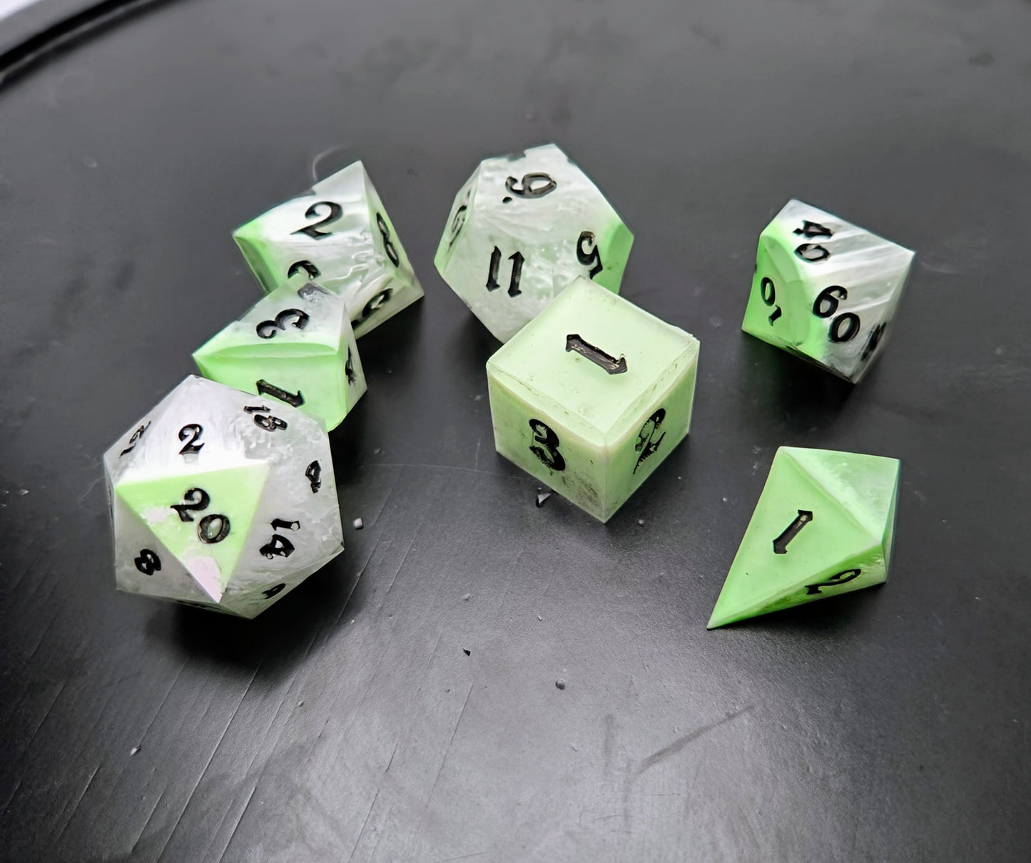 Decay - Glow in the Dark Petri Dice Set for D&D and TTRPGs