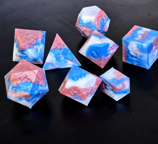 Trans Pride Squishy Dice Set for Dungeons and Dragons D&D Pathfinder