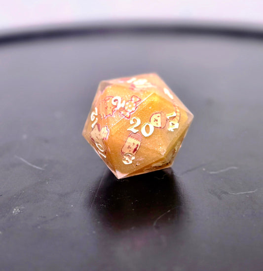 Pompompurin 20mm D20 for D&D and TTRPGs